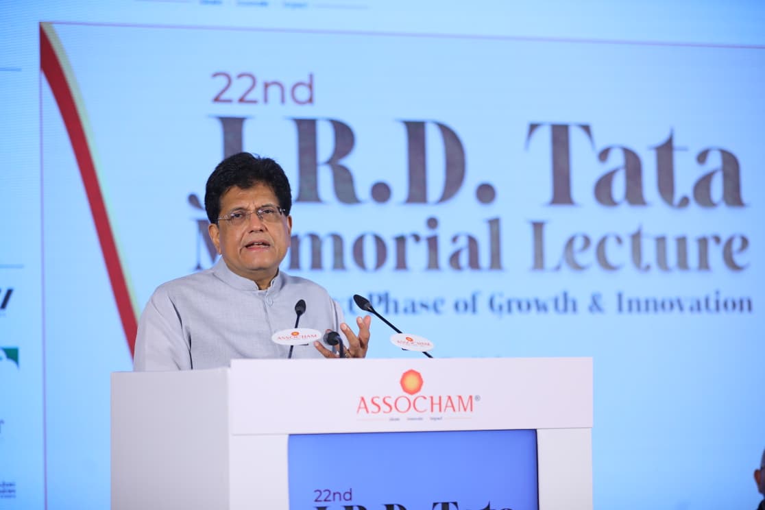 The Four Ps of India’s Next Growth Story: Perfection, Purpose, Confidence and Courage: Shri Piyush Goyal at the ASSOCHAM’s 22nd J.R.D Tata Memorial Lecture