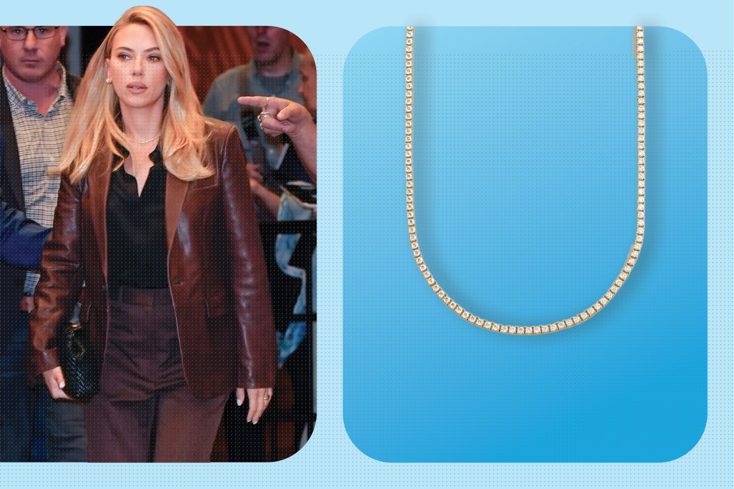 Scarlett Johansson’s Sparkly Tennis Necklace Looks Like Real Diamonds — but You Can Get It for $158
