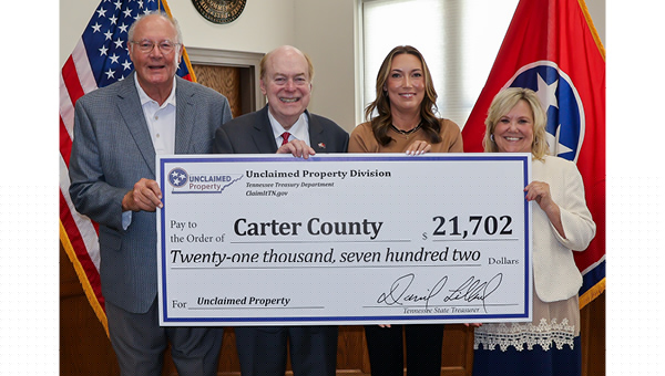 Carter County receives $21,702 in unclaimed property from state