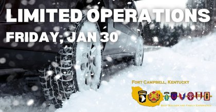 Fort Campbell Operating Under Mission-Essential Status Friday, January 30th