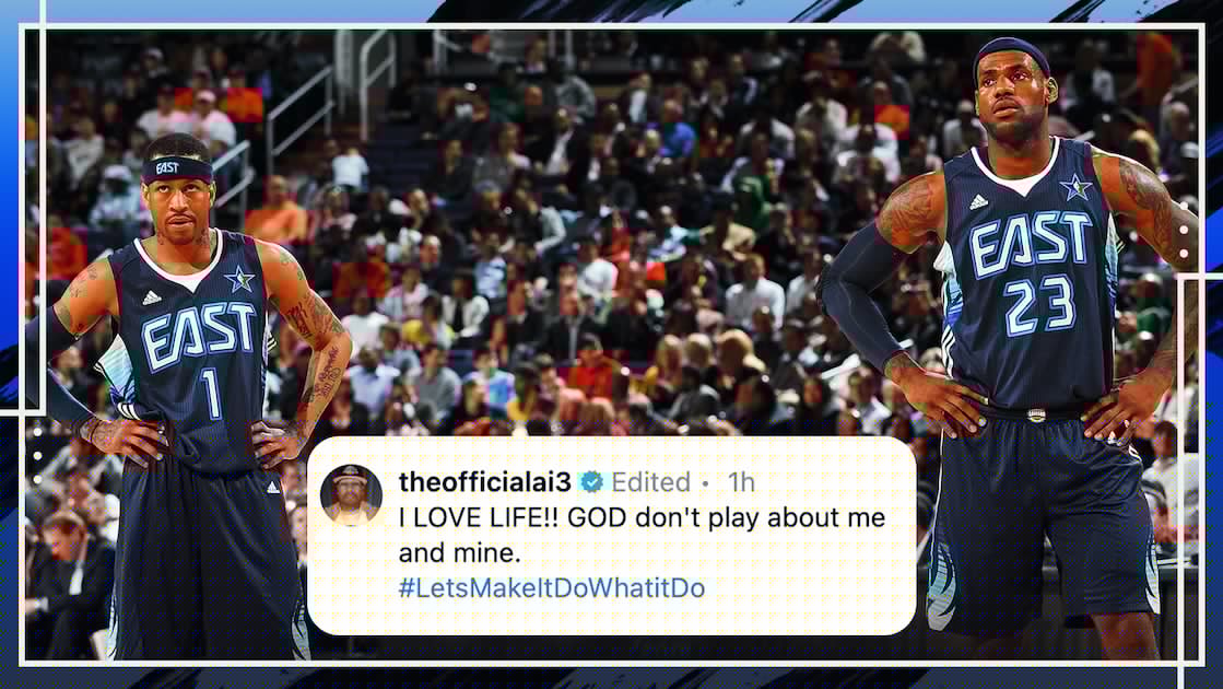 Allen Iverson Reacts to LeBron James Joining 76ers in New IG Photo, 'I LOVE LIFE!!'