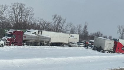 NYS Thruway closed in both directions after 25-30 vehicles crash in Western NY