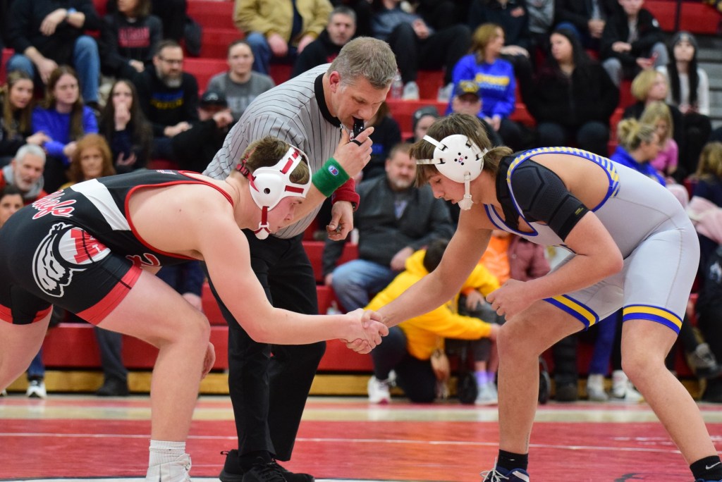 Photo gallery of New Boston Huron hosting Monroe Jefferson in a Huron League wrestling dual meet