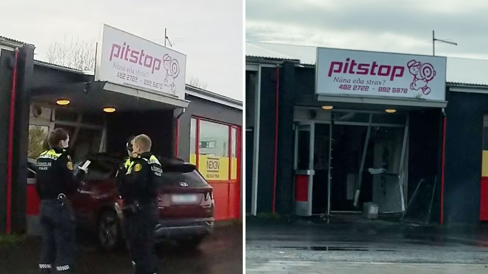 Nýsestur á skrif­stofunni þegar hann fékk bíl í flasið
