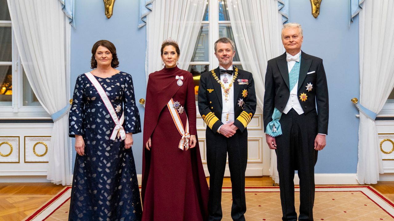 Queen Mary of Denmark wears a sentimental tiara for the state banquet in Lithuania
