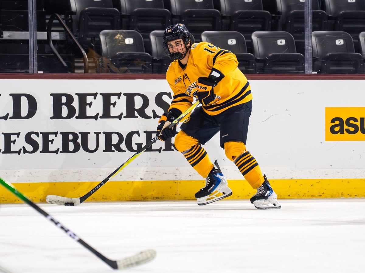 Flames prospect Ethan Wyttenbach lighting it up at Summer Showcase