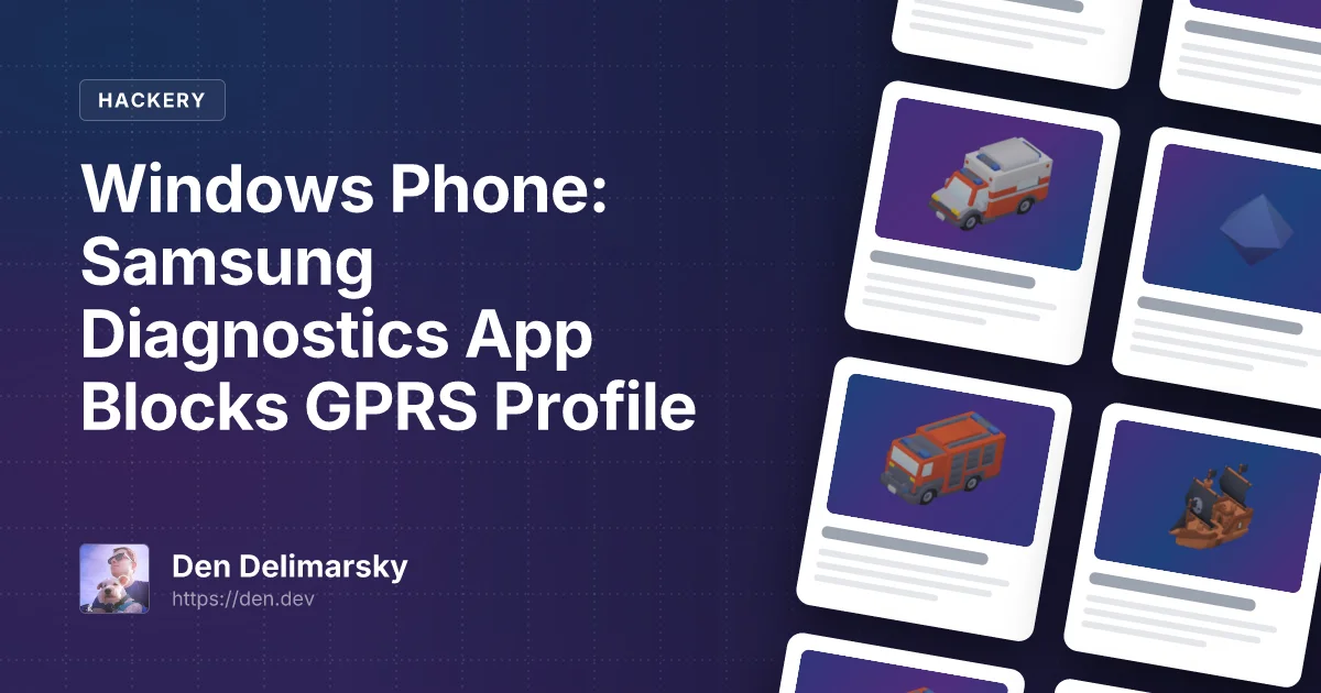 Windows Phone: Samsung Diagnostics App Blocks GPRS Profile
