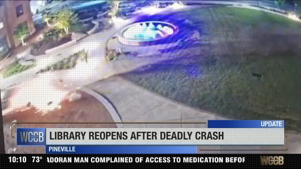 Pineville Library re-opens after driver dies after crashing into it