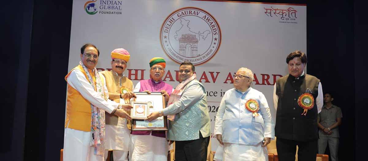Dr. Gaurav Gupta Conferred with Delhi Gaurav Samman