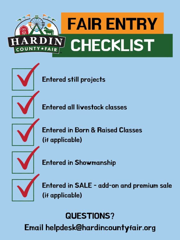 Hardin County Fair Junior Fair Entry Deadline is Friday