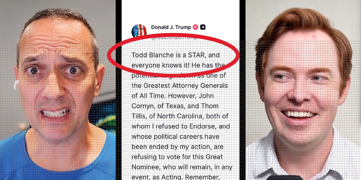 John Cornyn and Thom Tillis Defy Trump on Todd Blanche Confirmation