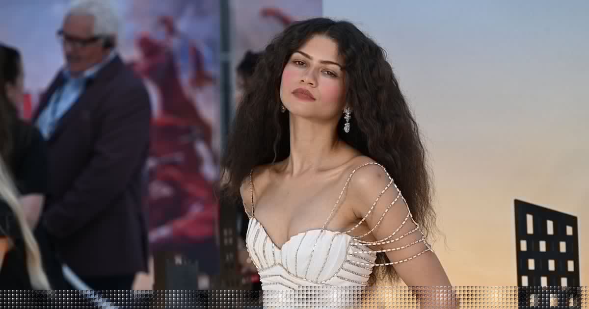 Zendaya swaps ‘spider bangs’ for sparkling webs at London premiere