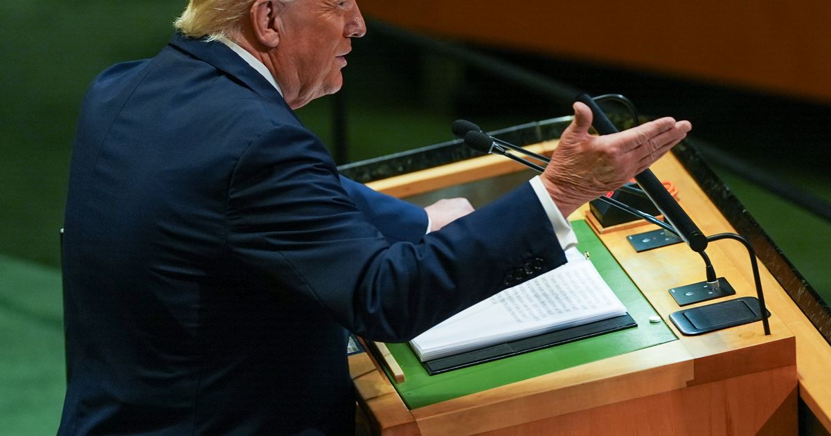 Trump's printed UN script reveals secret behind unhinged speech style