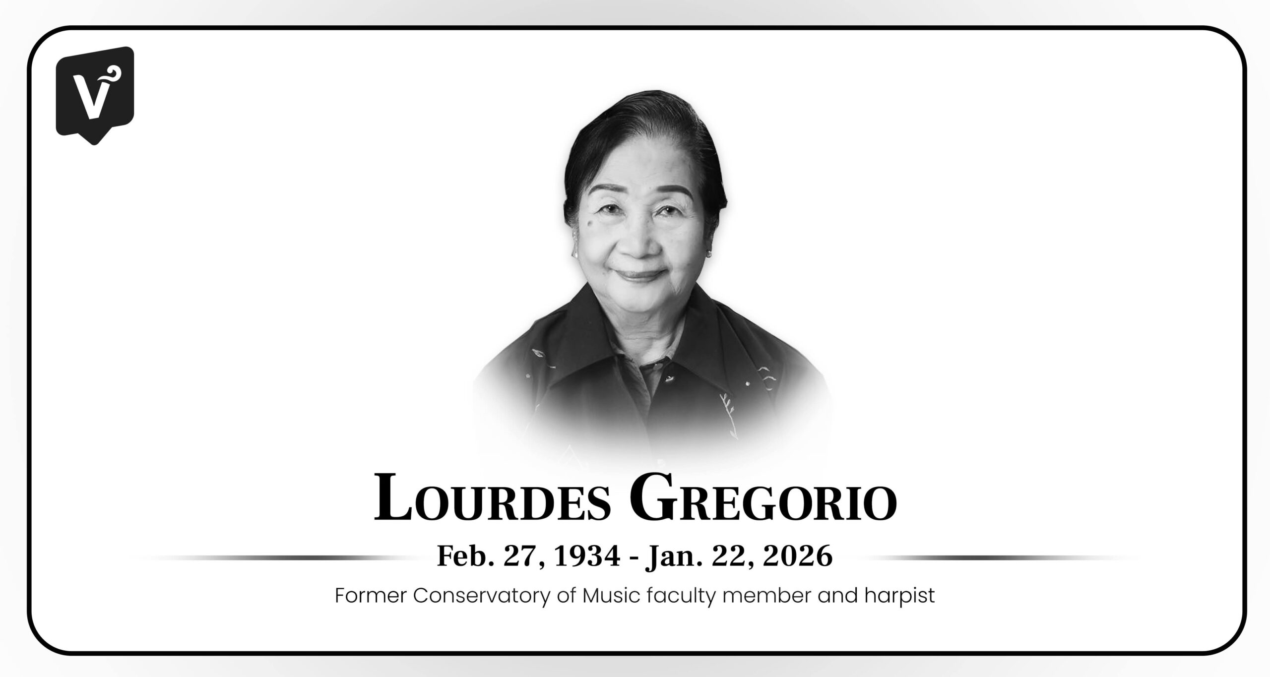 Lourdes Gregorio, harpist and former Music professor, dies at 91