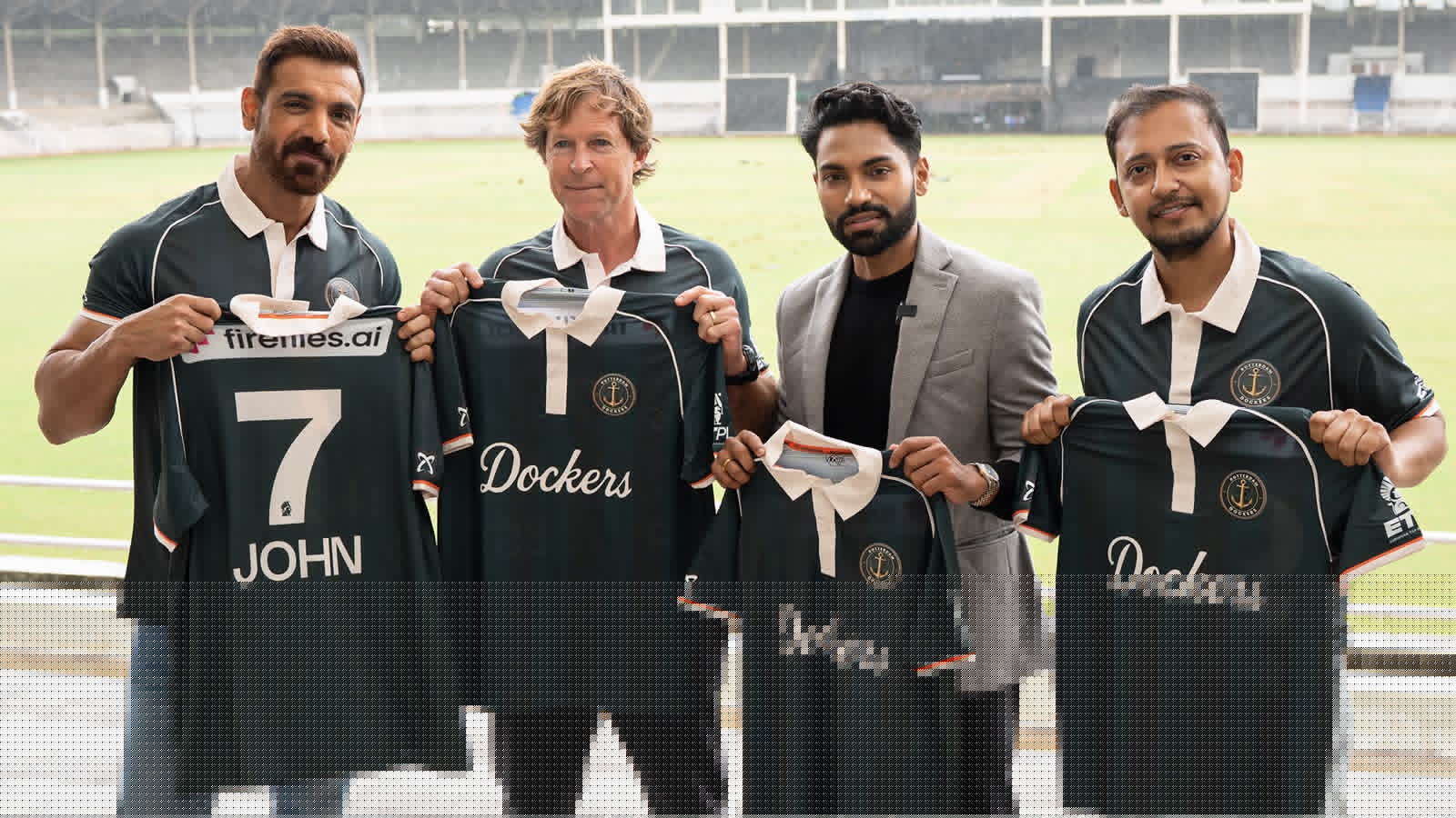 Jonty Rhodes, John Abraham Unveil Rotterdam Dockers Jersey; Fireflies.ai Partner