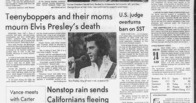 Deseret News archives: Rock ‘n’ roll star Elvis Presley died in 1977, but his legend lives on