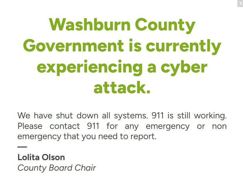 Cyber-attack targets Washburn County Government