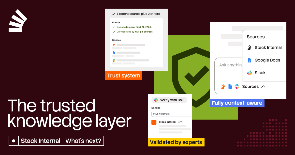 Your trusted knowledge layer: Introducing Stack Internal's new platform experience​​​​‌﻿‍﻿​‍​‍‌‍﻿﻿‌﻿​‍‌‍‍‌‌‍‌﻿‌‍‍‌‌‍﻿‍​‍​‍​﻿‍‍​‍​‍‌﻿​﻿‌‍​‌‌‍﻿‍‌‍‍‌‌﻿‌​‌﻿‍‌​‍﻿‍‌‍‍‌‌‍﻿﻿​‍​‍​‍﻿​​‍​‍‌‍‍​‌﻿​‍‌‍‌‌‌‍‌‍​‍​‍​﻿‍‍​‍​‍‌‍‍​‌﻿‌​‌﻿‌​‌﻿​​‌﻿​﻿​﻿‍‍​‍﻿﻿​‍﻿﻿‌‍​﻿‌‍﻿‌‌﻿​﻿​‍﻿‍‌﻿​﻿‌﻿‌​‌‍​‌‌‍​﻿‌‍‍﻿‌‍﻿﻿‌﻿‌‍‌‍‌‌‌﻿​‍‌‍‌‍‌‍﻿​‌‍﻿﻿‌﻿‌﻿​‍﻿‍‌‍​﻿‌‍﻿﻿​‍﻿﻿‌‍‍‌‌‍﻿‍‌﻿‌​‌‍‌‌‌‍﻿‍‌﻿‌​​‍﻿﻿‌‍‌‌‌‍‌​‌‍‍‌‌﻿‌​​‍﻿﻿‌‍﻿‌‌‍﻿﻿‌‍‌​‌‍‌‌​﻿﻿‌‌﻿​​‌﻿​‍‌‍‌‌‌﻿​﻿‌‍‌‌‌‍﻿‍‌﻿‌​‌‍​‌‌﻿‌​‌‍‍‌‌‍﻿﻿‌‍﻿‍​﻿‍﻿‌‍‍‌‌‍‌​​﻿﻿‌‌‍​‌‌‍‌​‌‍​﻿‌‍‌‍​﻿​‌‌‍​‍‌‍​﻿‌‍​‌​‍﻿‌​﻿​﻿​﻿​‍​﻿‍‌​﻿‌‌​‍﻿‌​﻿‌​‌‍​‌‌‍​﻿​﻿‌‌​‍﻿‌​﻿‍‌‌‍​‍​﻿​﻿‌‍​﻿​‍﻿‌​﻿​‍​﻿​﻿‌‍‌‍​﻿​﻿​﻿​﻿​﻿‌﻿​﻿‍‌​﻿‌﻿​﻿‌​​﻿​‌​﻿‍‌​﻿​​​﻿‍﻿‌﻿‌​‌﻿‍‌‌﻿​​‌‍‌‌​﻿﻿‌‌‍​‍‌‍﻿​‌‍﻿﻿‌‍‌﻿‌‌​​‌‍﻿﻿‌﻿​﻿‌﻿‌​​﻿‍﻿‌﻿​​‌‍​‌‌﻿‌​‌‍‍​​﻿﻿‌‌﻿‌​‌‍‍‌‌﻿‌​‌‍﻿​‌‍‌‌​﻿﻿﻿‌‍​‍‌‍​‌‌﻿​﻿‌‍‌‌‌‌‌‌‌﻿​‍‌‍﻿​​﻿﻿‌‌‍‍​‌﻿‌​‌﻿‌​‌﻿​​‌﻿​﻿​‍‌‌​﻿​﻿‌​​‌​‍‌‌​﻿​‍‌​‌‍​‍‌‌​﻿​‍‌​‌‍‌‍​﻿‌‍﻿‌‌﻿​﻿​‍﻿‍‌﻿​﻿‌﻿‌​‌‍​‌‌‍​﻿‌‍‍﻿‌‍﻿﻿‌﻿‌‍‌‍‌‌‌﻿​‍‌‍‌‍‌‍﻿​‌‍﻿﻿‌﻿‌﻿​‍﻿‍‌‍​﻿‌‍﻿﻿​‍‌‍‌‍‍‌‌‍‌​​﻿﻿‌‌‍​‌‌‍‌​‌‍​﻿‌‍‌‍​﻿​‌‌‍​‍‌‍​﻿‌‍​‌​‍﻿‌​﻿​﻿​﻿​‍​﻿‍‌​﻿‌‌​‍﻿‌​﻿‌​‌‍​‌‌‍​﻿​﻿‌‌​‍﻿‌​﻿‍‌‌‍​‍​﻿​﻿‌‍​﻿​‍﻿‌​﻿​‍​﻿​﻿‌‍‌‍​﻿​﻿​﻿​﻿​﻿‌﻿​﻿‍‌​﻿‌﻿​﻿‌​​﻿​‌​﻿‍‌​﻿​​​‍‌‍‌﻿‌​‌﻿‍‌‌﻿​​‌‍‌‌​﻿﻿‌‌‍​‍‌‍﻿​‌‍﻿﻿‌‍‌﻿‌‌​​‌‍﻿﻿‌﻿​﻿‌﻿‌​​‍‌‍‌﻿​​‌‍​‌‌﻿‌​‌‍‍​​﻿﻿‌‌﻿‌​‌‍‍‌‌﻿‌​‌‍﻿​‌‍‌‌​‍‌‍‌﻿​​‌‍‌‌‌﻿​‍‌﻿​﻿‌﻿​​‌‍‌‌‌‍​﻿‌﻿‌​‌‍‍‌‌﻿‌‍‌‍‌‌​﻿﻿‌‌﻿​​‌﻿‌‌‌‍​‍‌‍﻿​‌‍‍‌‌﻿​﻿‌‍‍​‌‍‌‌‌‍‌​​‍​‍‌﻿﻿‌