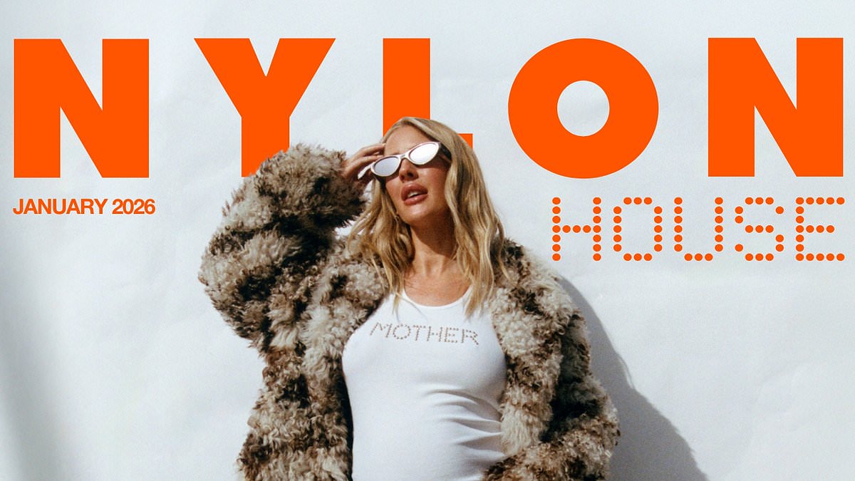 Pregnant Ellie Goulding shows off her baby bump in underwear and 'mother' T-shirt for new NYLON cover shoot - and says the biggest fan of her 'divorce album' is her ex-husband Caspar Jopling