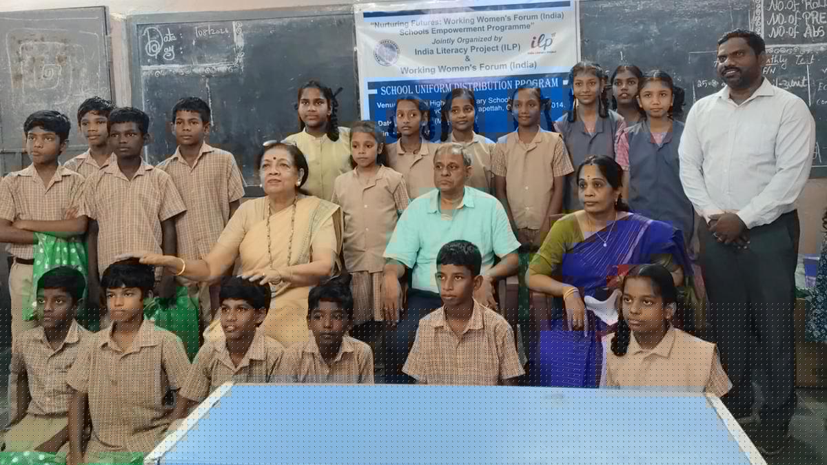 Uniforms given to students of govt. school in Royapettah
