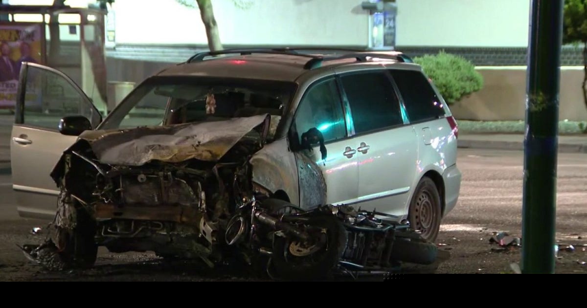 Motorcyclist dies following crash with minivan in Phoenix