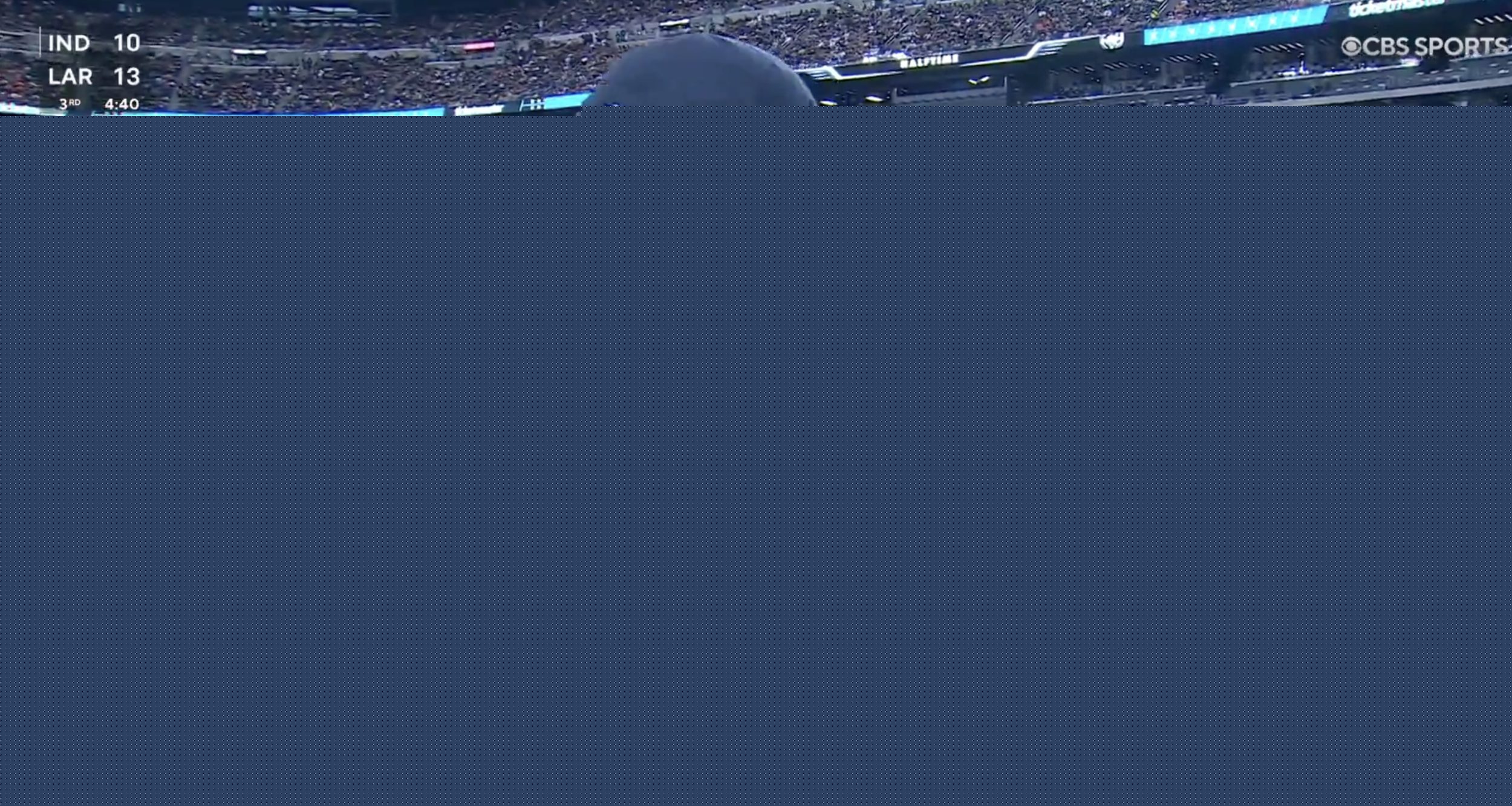 Ben Johnson didn’t seem too happy with CBS sideline reporter Aditi Kinkhabwala