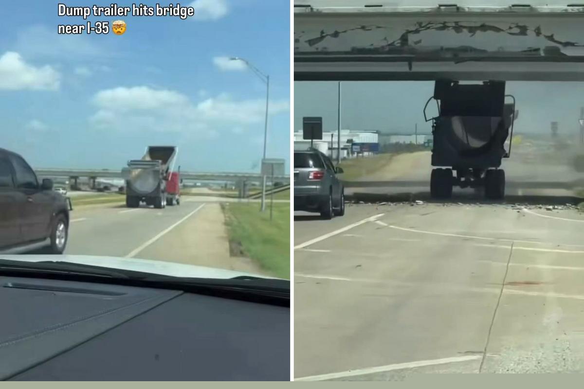 Dump Truck Slams Into Denton Overpass in Shocking Video