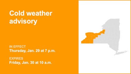 NY weather: Cold weather advisory for part of New York until Friday morning – extremely cold wind chills