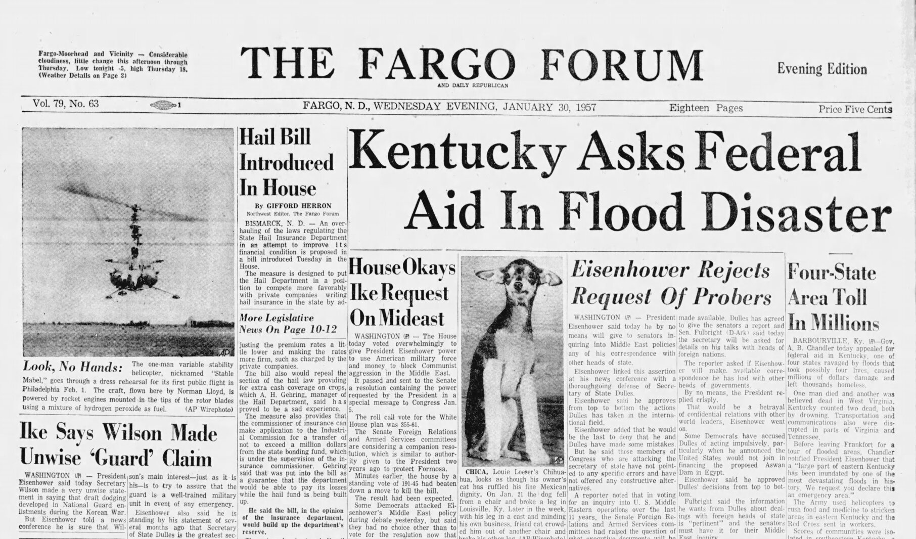 Today in History, 1957: Search for ‘flaming’ semi ends in a cloud of steam