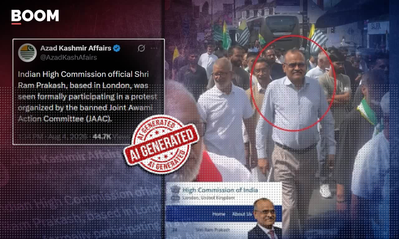 AI-Manipulated Photo Shared As Indian Official At Anti-Pak Protest In UK