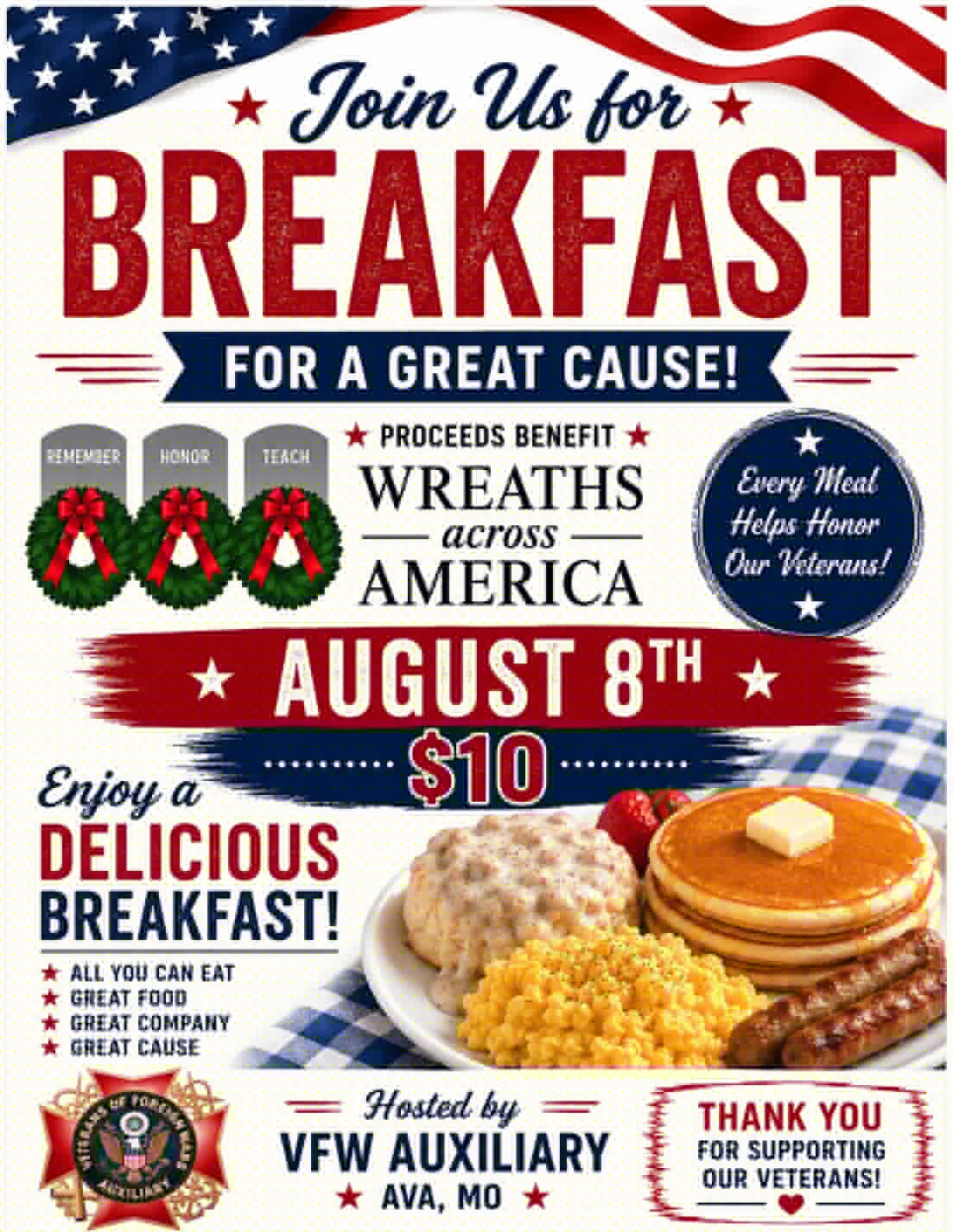 Ava VFW breakfast to support Wreaths Across America