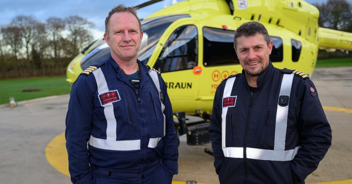 Two Yorkshire Air Ambulance pilots achieve aviation milestone