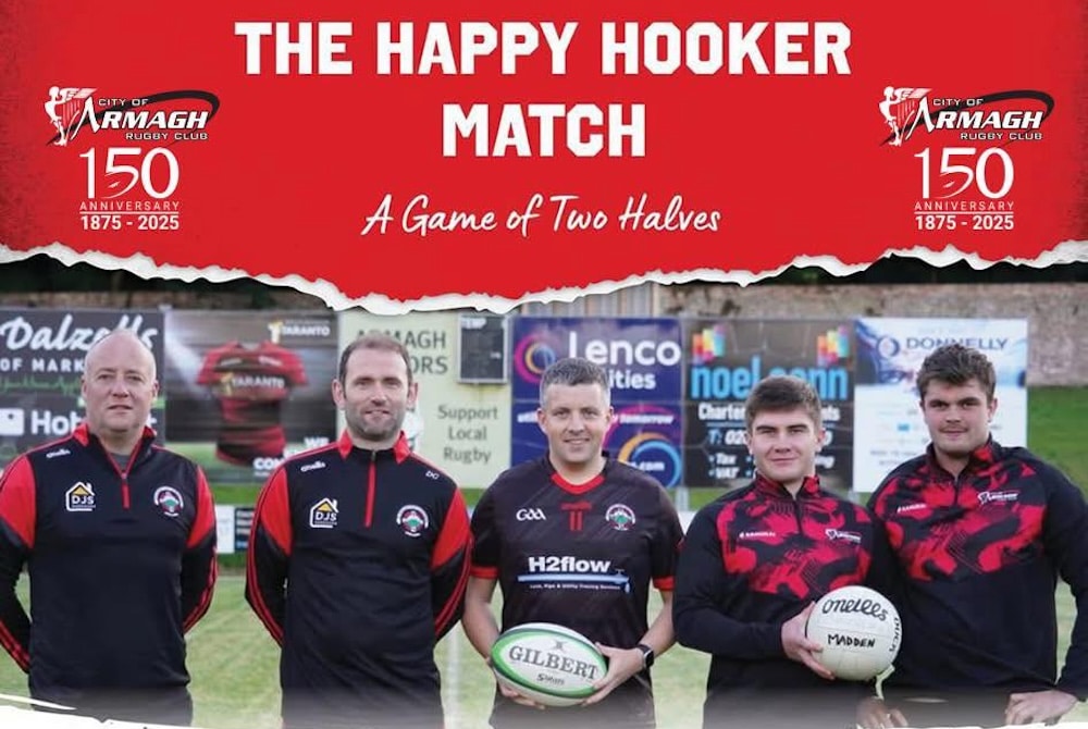 Madden GAA and Armagh Rugby Club join forces in ‘Happy Hooker’ fundraiser for Evora Hospice
