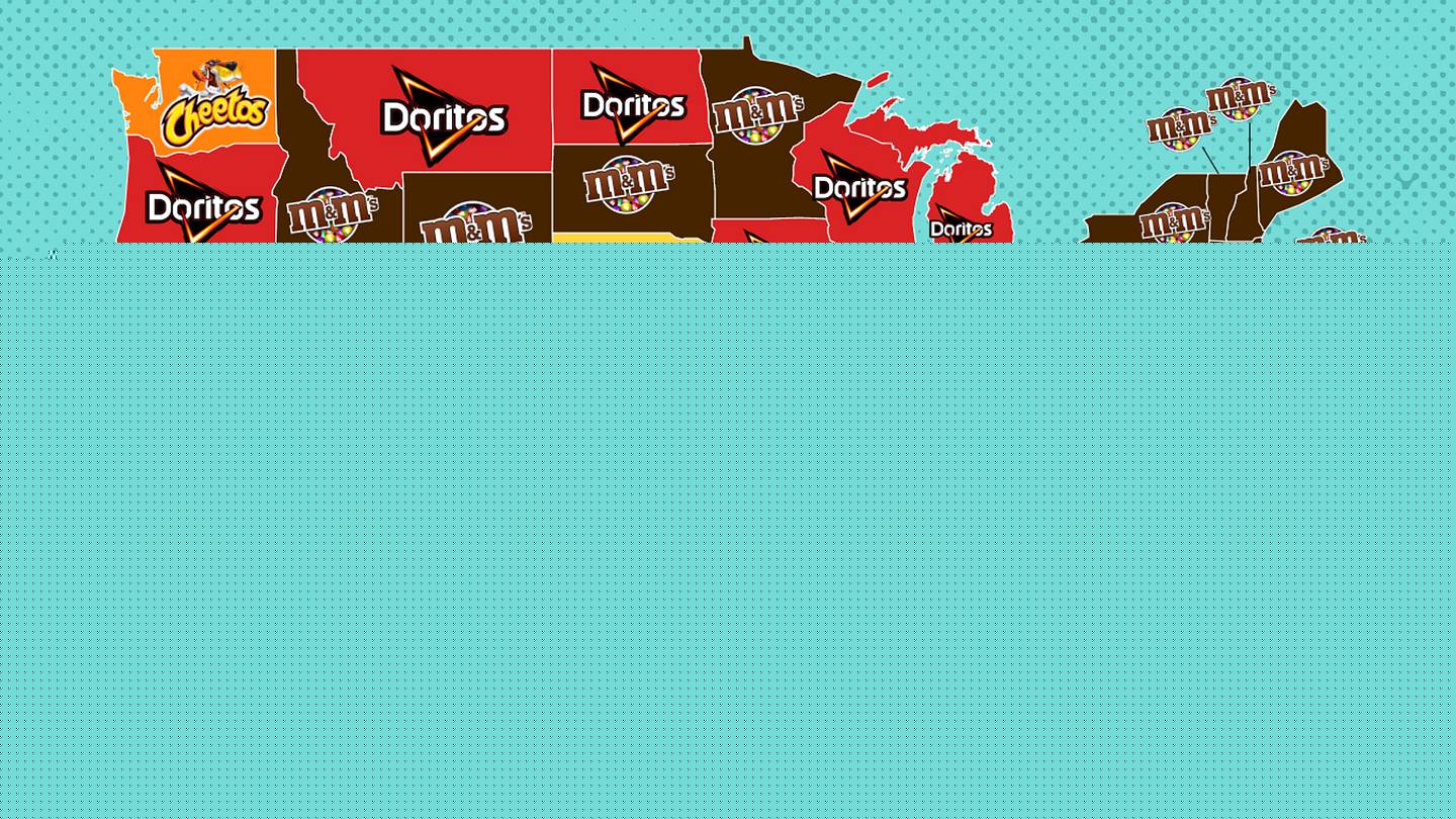 Each U.S. State’s Favorite Snack Food, Mapped