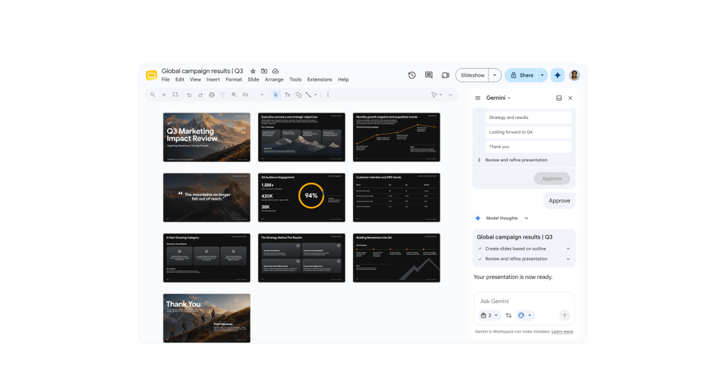 Google Slides follows PowerPoint into AI prompt-to-deck creation