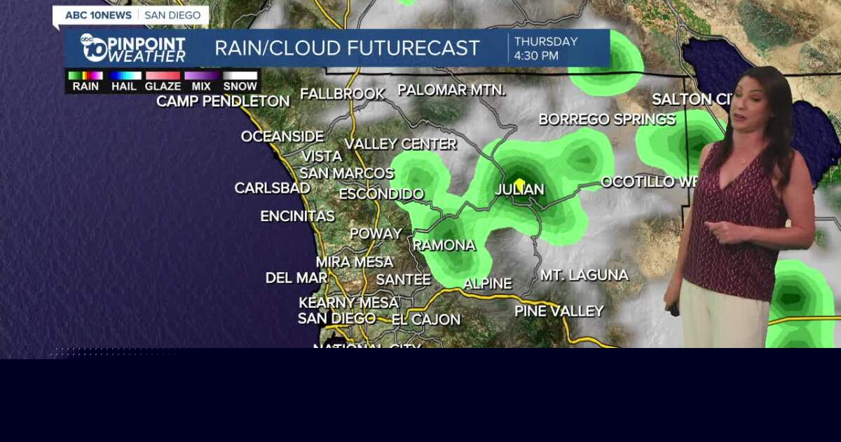 San Diego's Weather Forecast for August 5, 2026: Feeling tropical with a chance of mountain storms