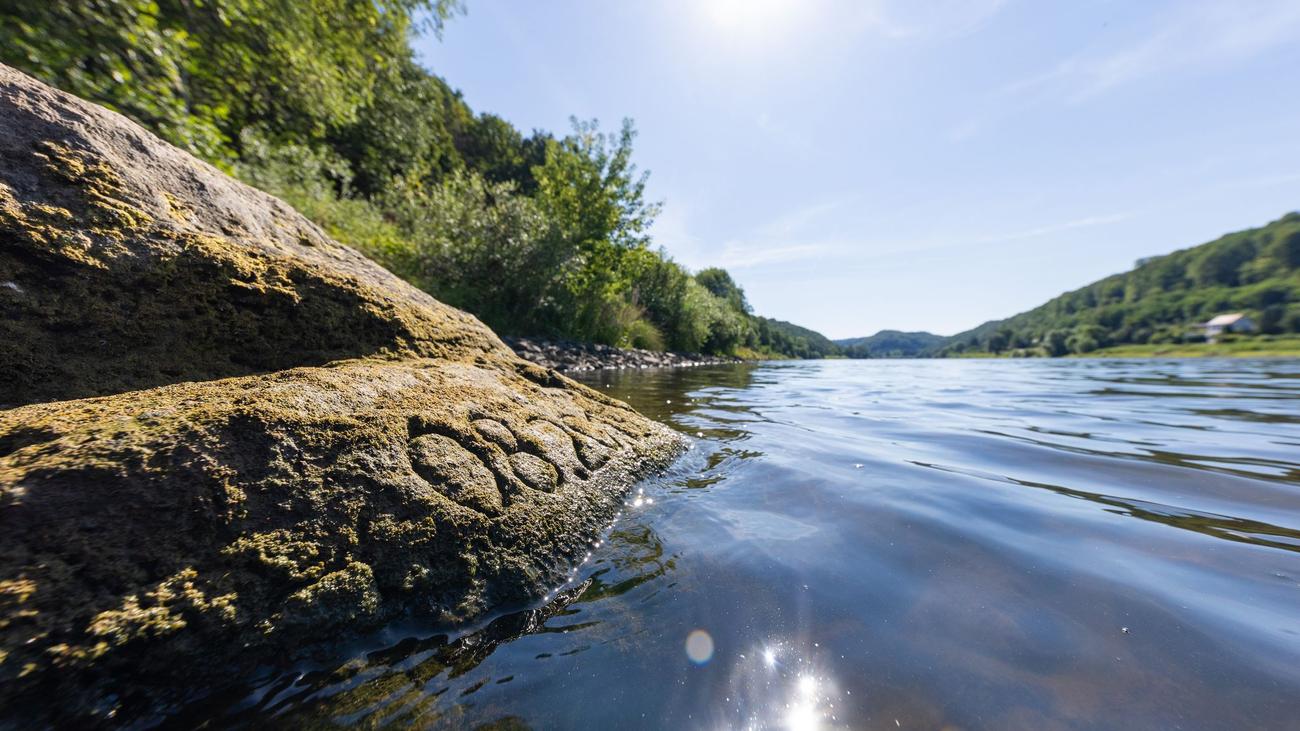 Flüsse: Niedrigwasser bringt Hungerstein in der Elbe zum Vorschein