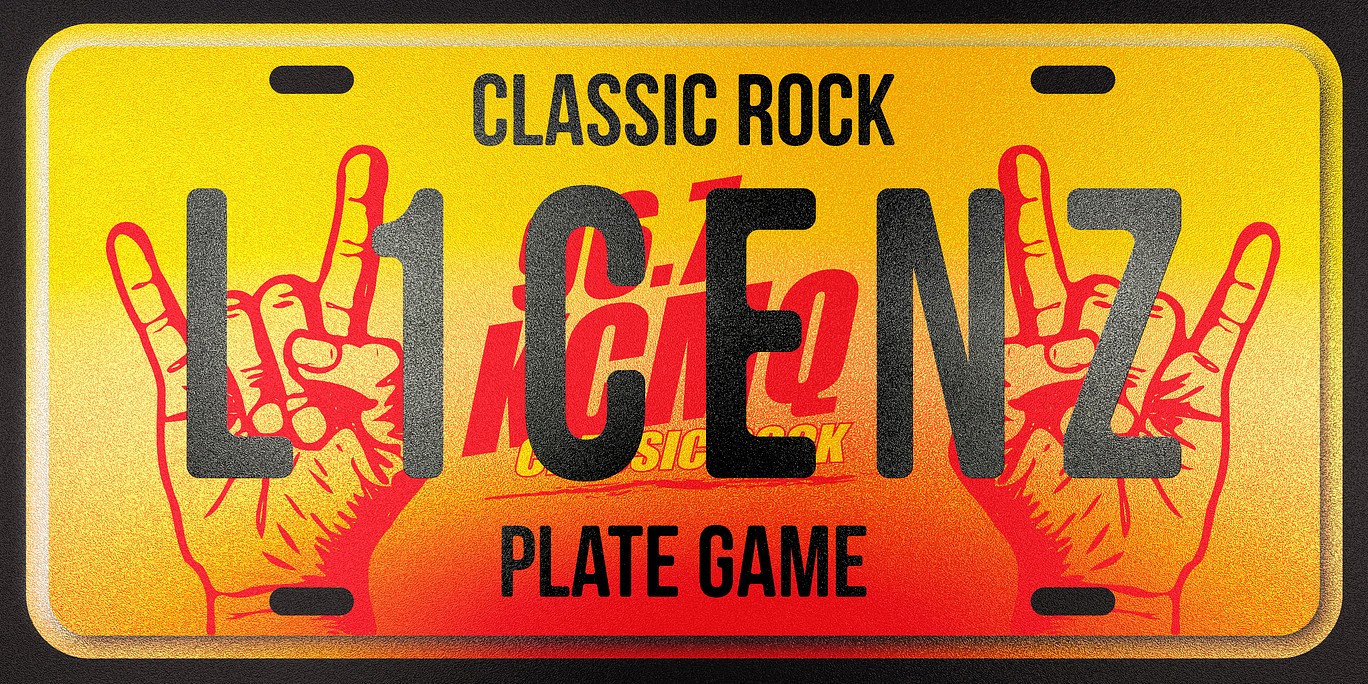 Classic Rock License Plate Game