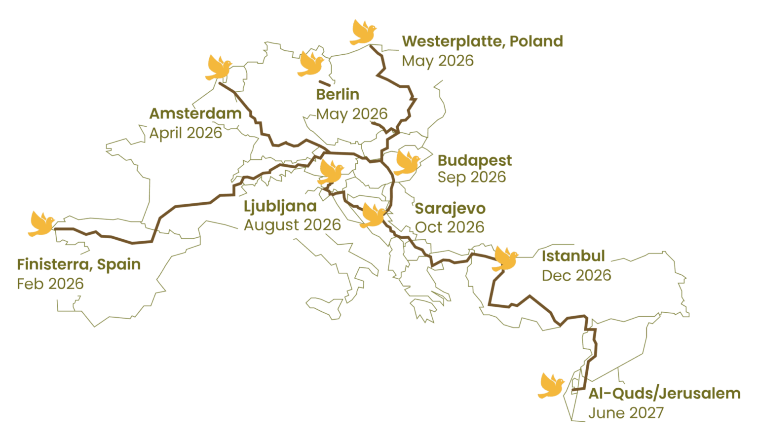 The Peacewalk to Jerusalem, which begins on Saturday, January 31, was presented in Trieste.