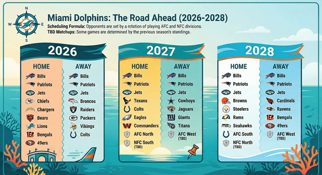 Miami Dolphins 2026‑2028 Matchup Calendar: Future Opponents & Schedules