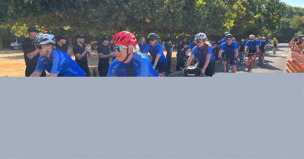 Police officers and staff set off on 300-mile cycle ride to honour fallen colleagues