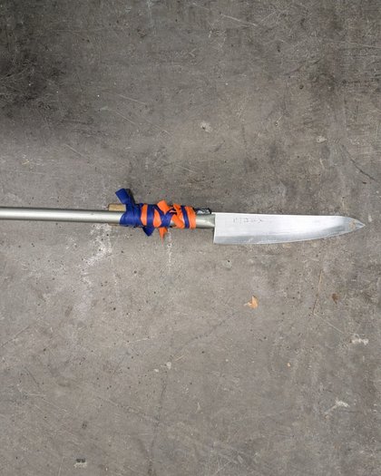Abbotsford police arrest man with knife attached to a pole
