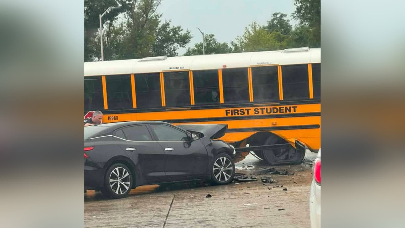 1 injured after school bus with over dozen children causes crash with car on Route 120 in Lakemoor