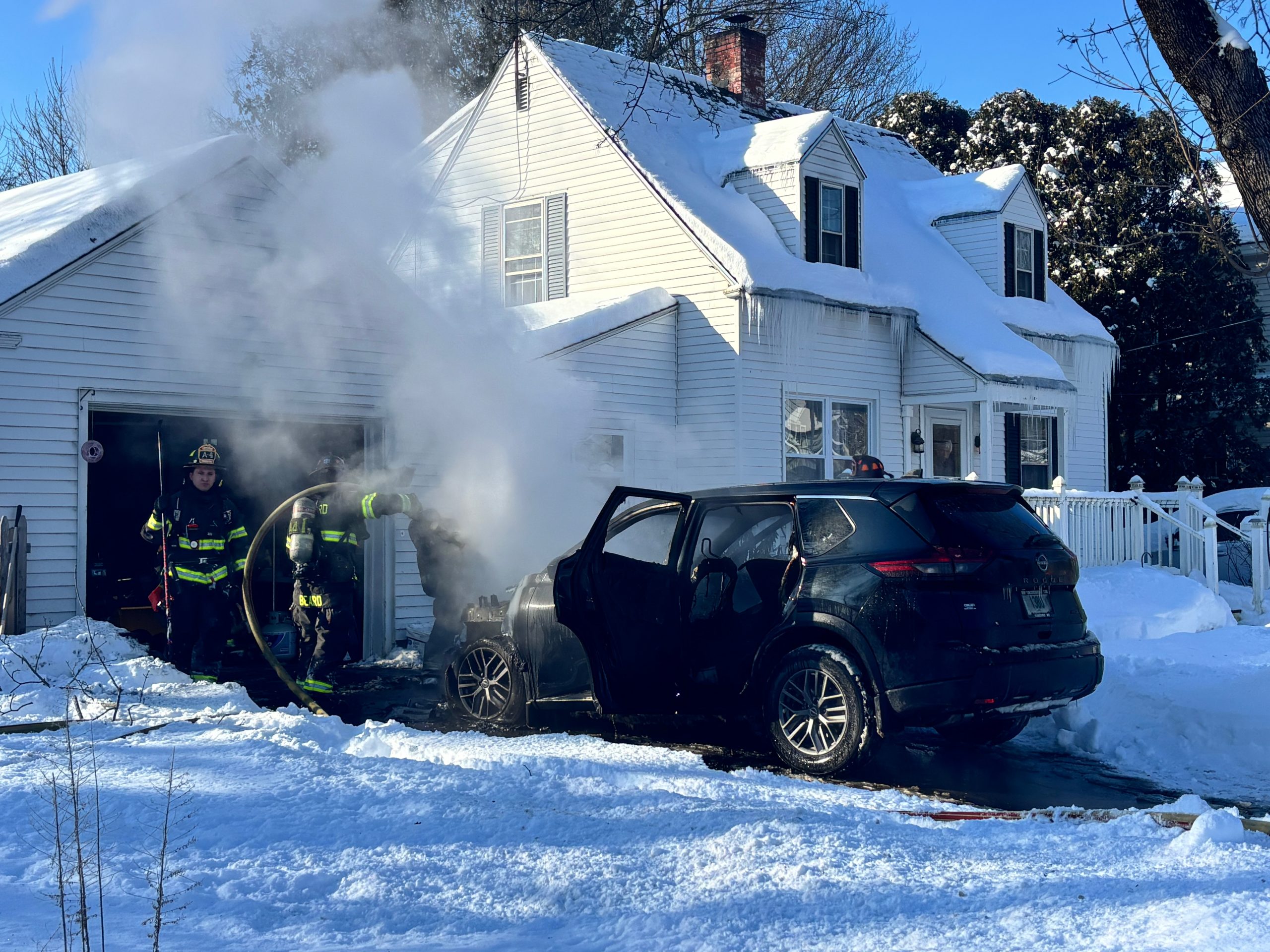 Fire destroys parked car in Concord