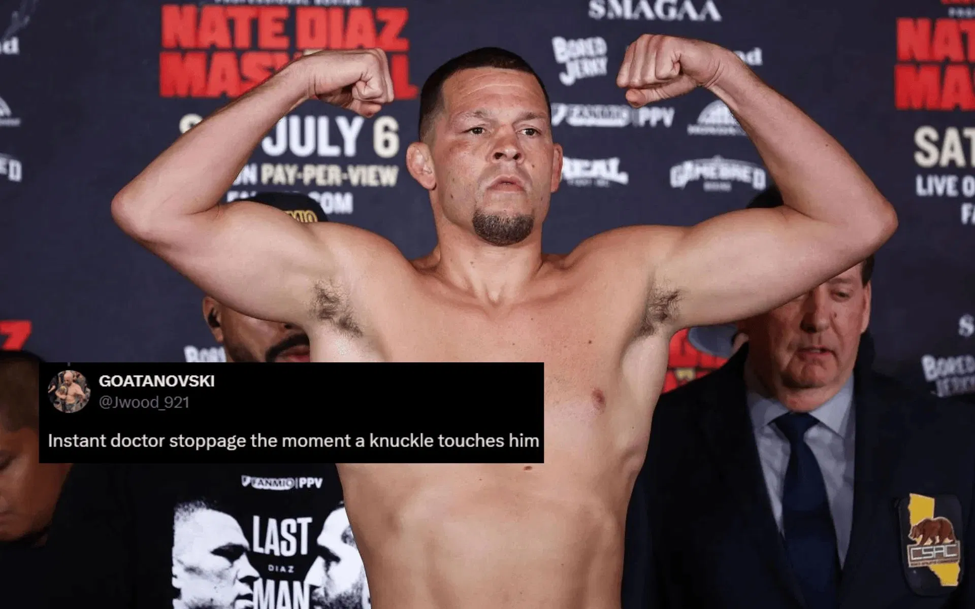 "Instant doctor stoppage the moment a knuckle touches him" - Fans fear for Nate Diaz as health condition is revealed during BKFC negotiations