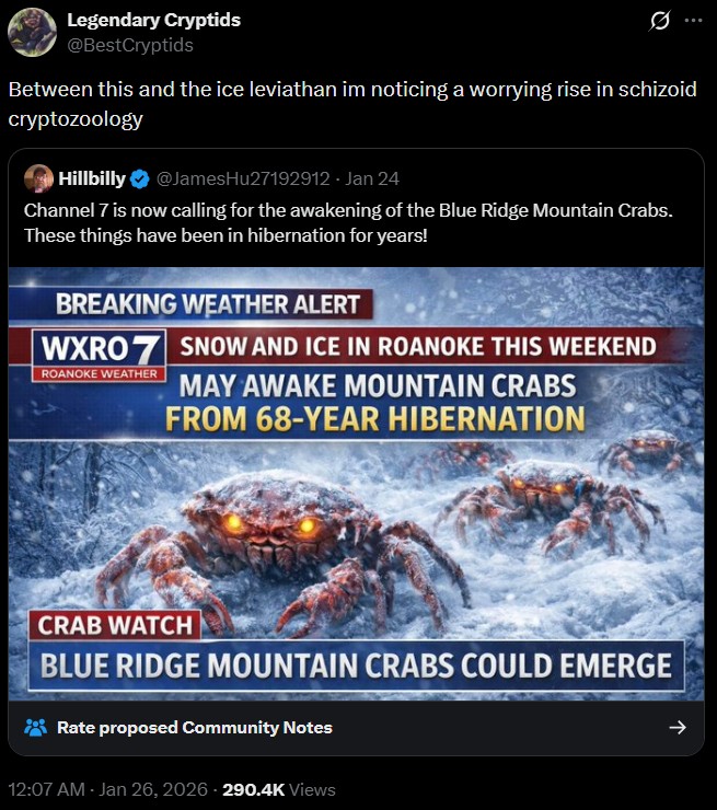 Leviathan Waking Up Near Virginia - Blue Ridge Mountain Crabs Rise Up