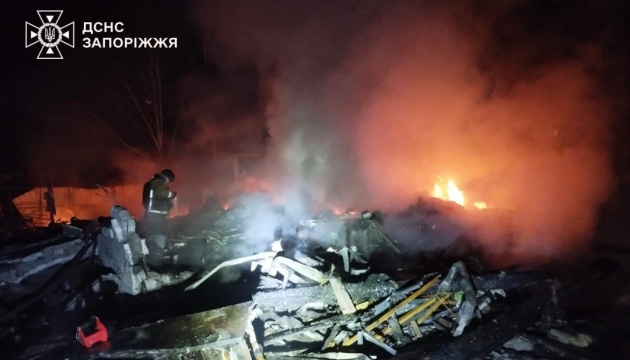 State Emergency Service shows aftermath of Russian strike on Zaporizhzhia region