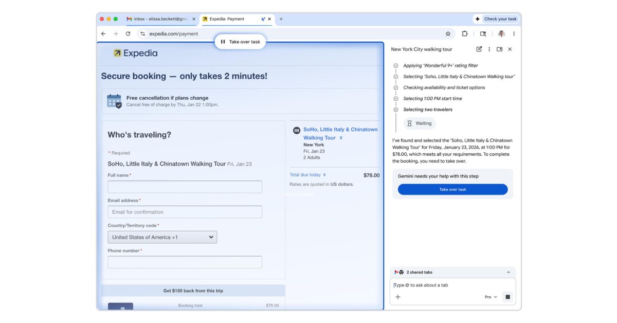 Chrome rolling out Gemini 3-powered ‘auto browse’ with Google AI Pro