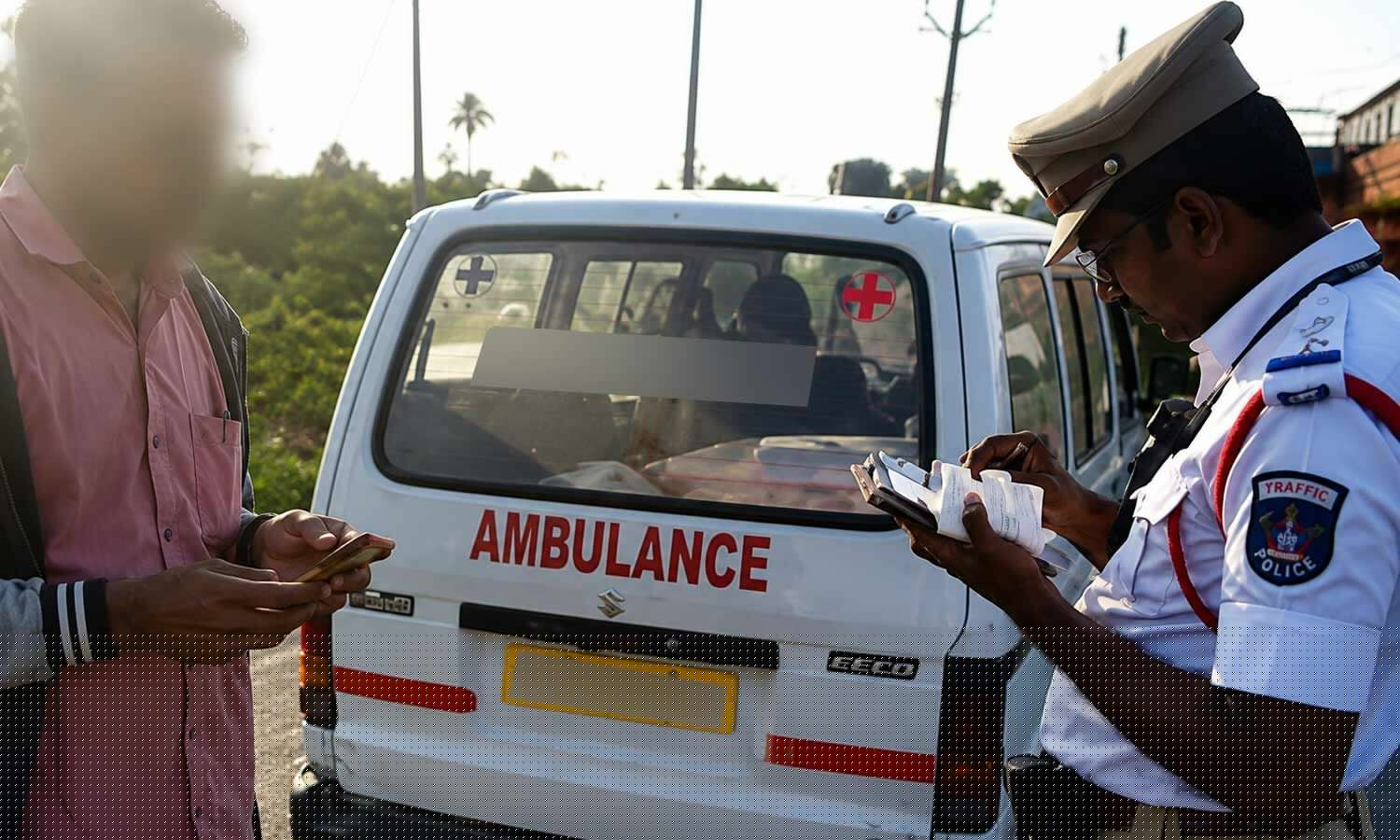 Ambulance driver caught in drunk and drive test in Hyderabad's Rayadurgam