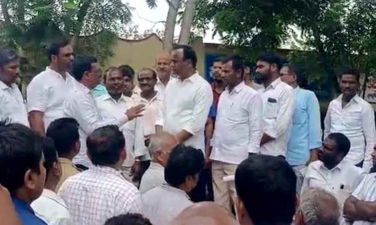 Rajgopal Reddy reviews development works during morning walk